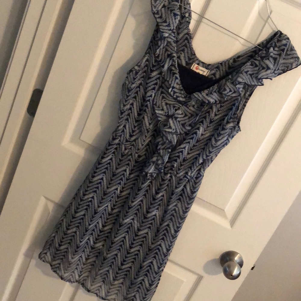 Navy and white dress